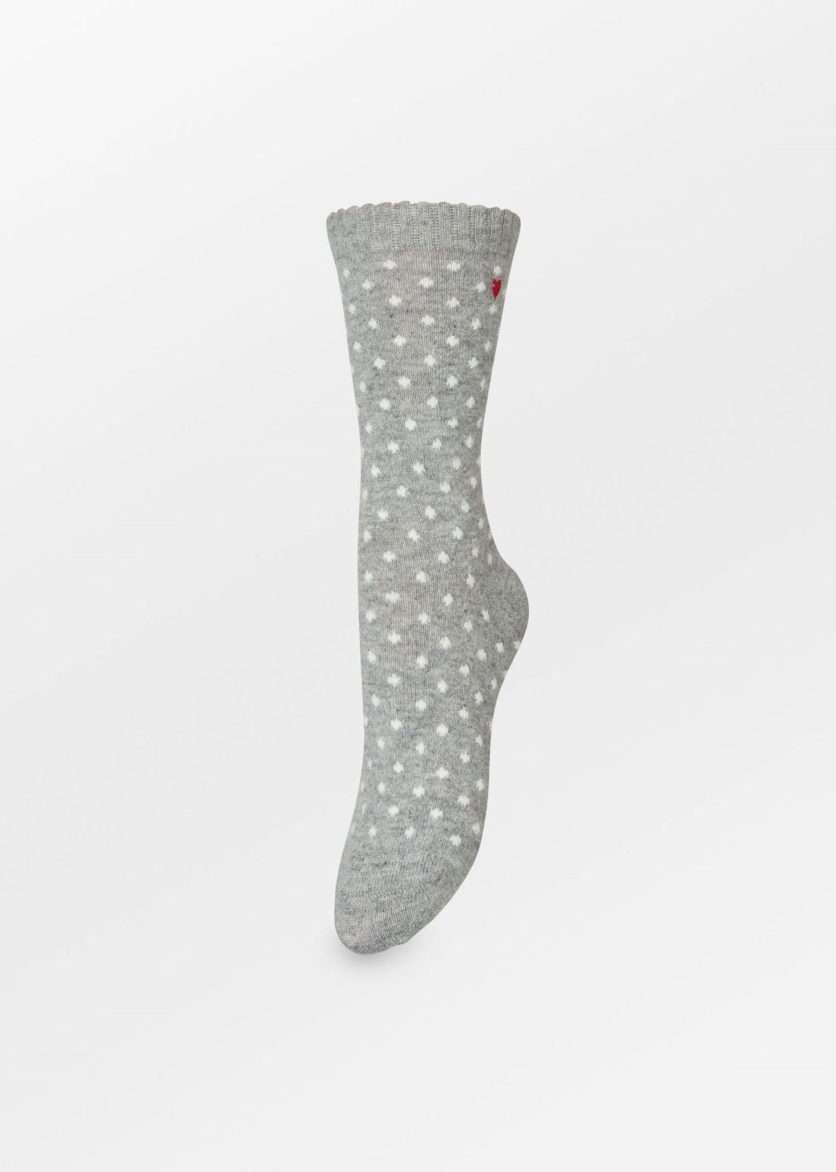 BeckSöndergaard Dotted Wola Sock - Grey Melange