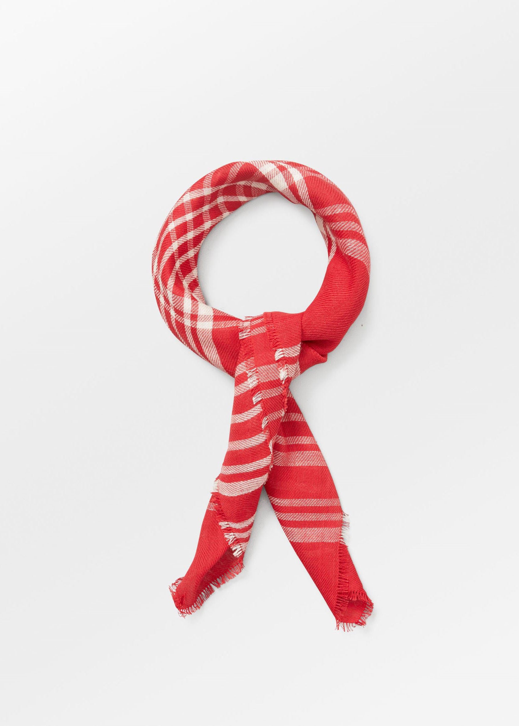 BeckSöndergaard Grid Cowea Scarf - Salsa Red