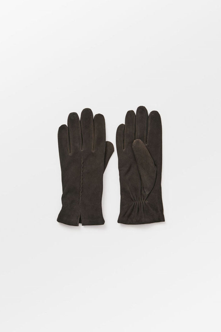 BeckSöndergaard Suede Leather Gloves - Hot Fudge Brown