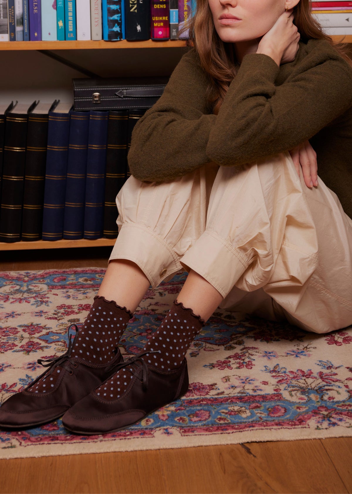BeckSöndergaard Dotted Frilla Short Sock - Chocolate Brown