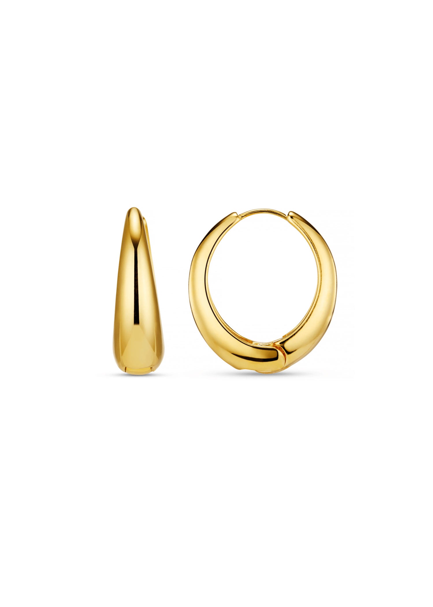 Orelia Large Tapered Hoop Earrings - Gold