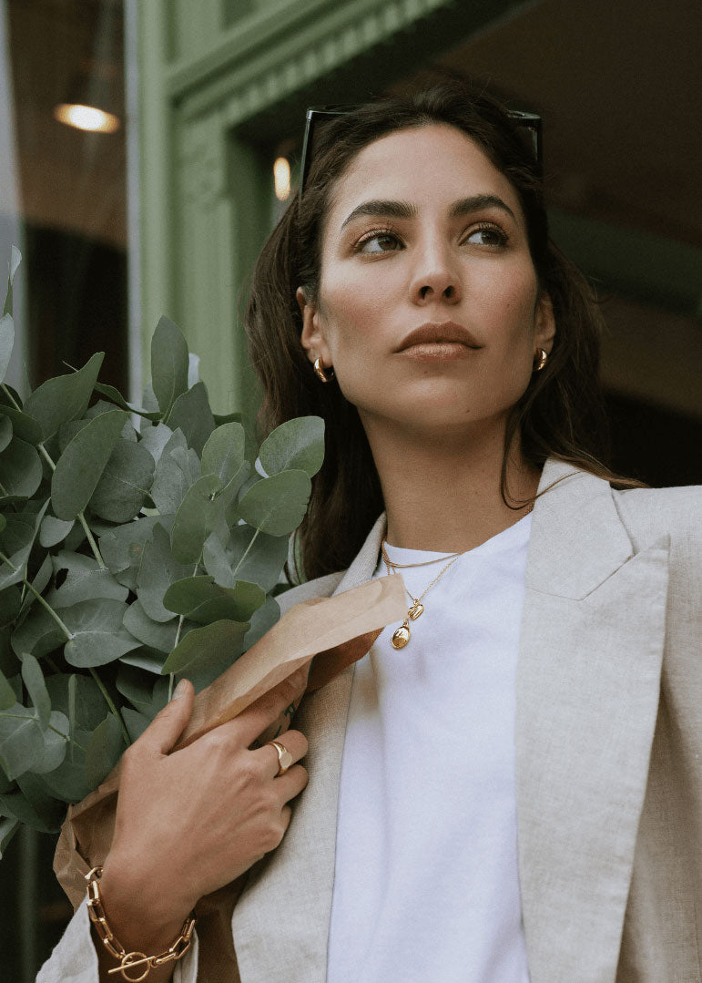 Orelia LUXE Tapered Dome Hoop Earrings - Gold