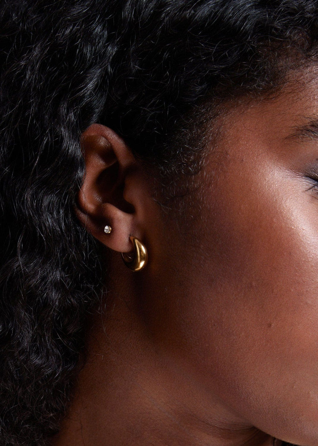 Orelia LUXE Tapered Dome Hoop Earrings - Gold