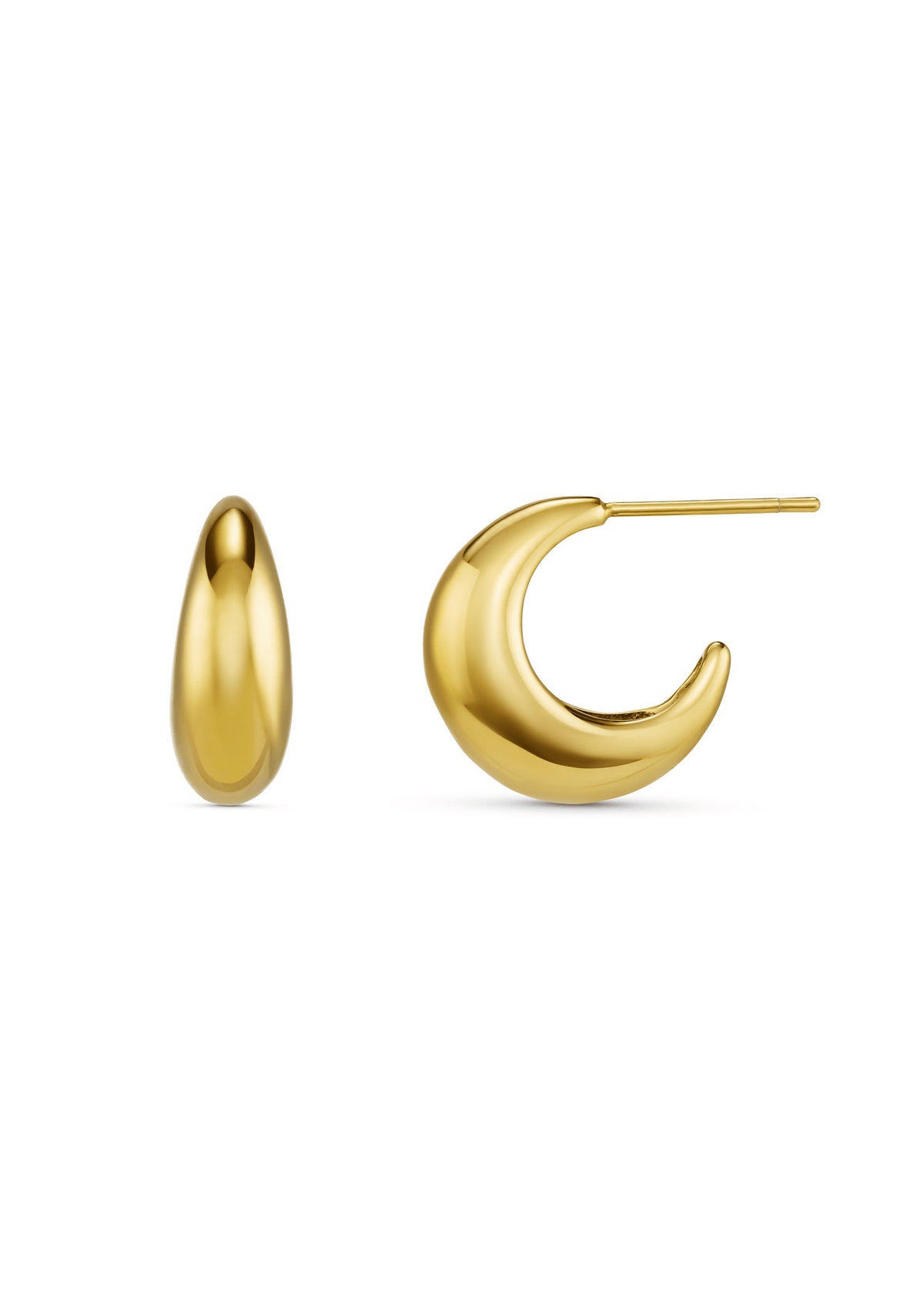 Orelia LUXE Tapered Dome Hoop Earrings - Gold
