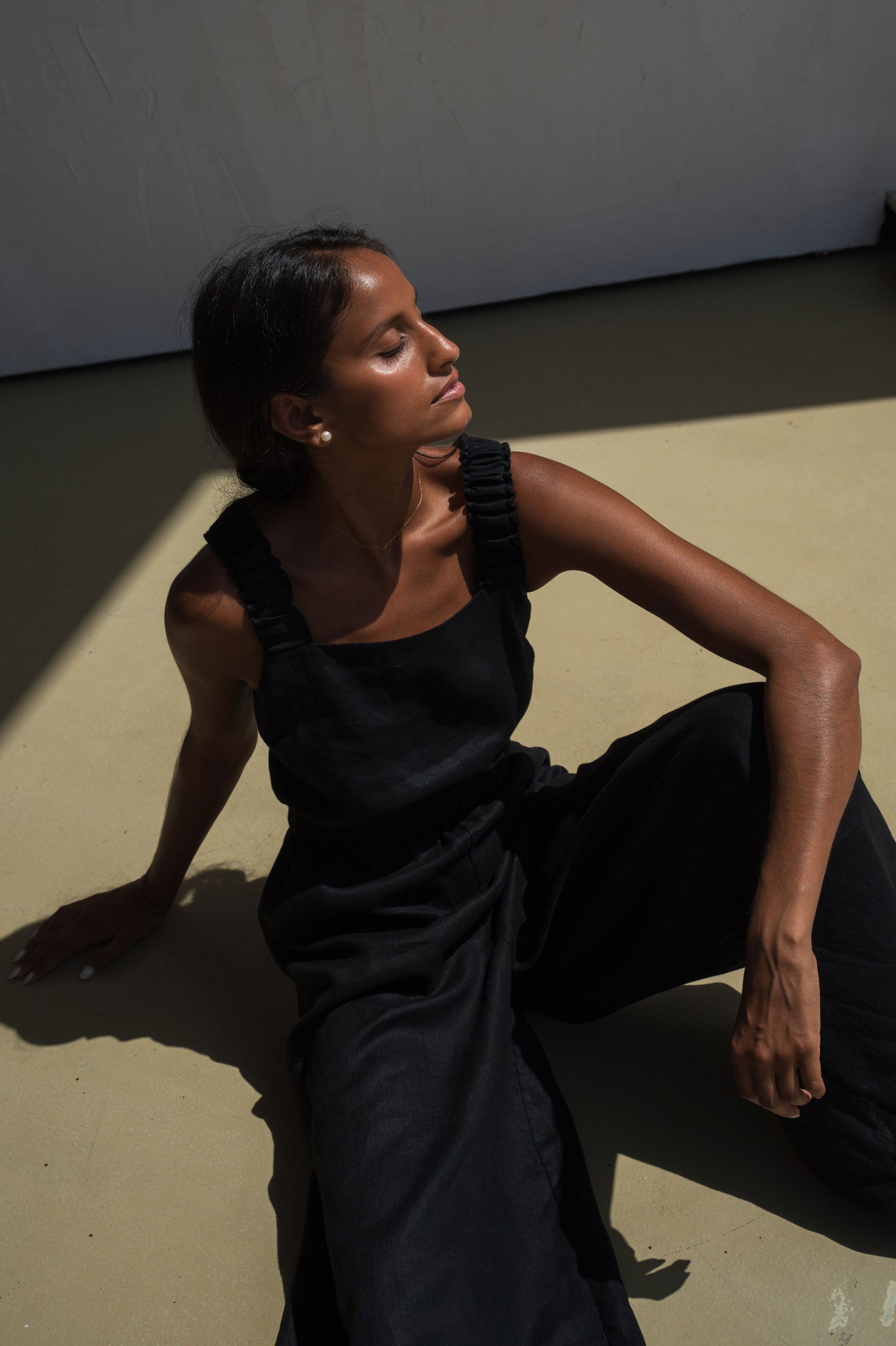 Lilly Pilly Keely Linen Jumpsuit - Black