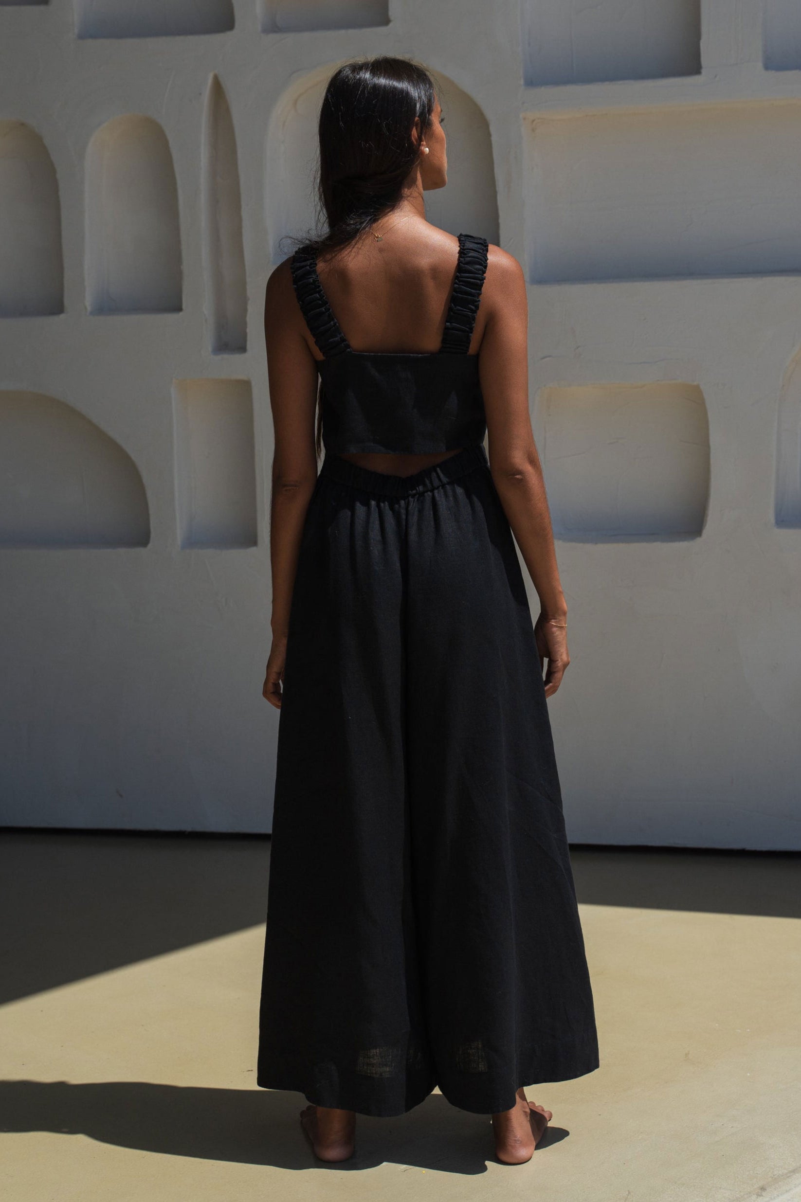 Lilly Pilly Keely Linen Jumpsuit - Black