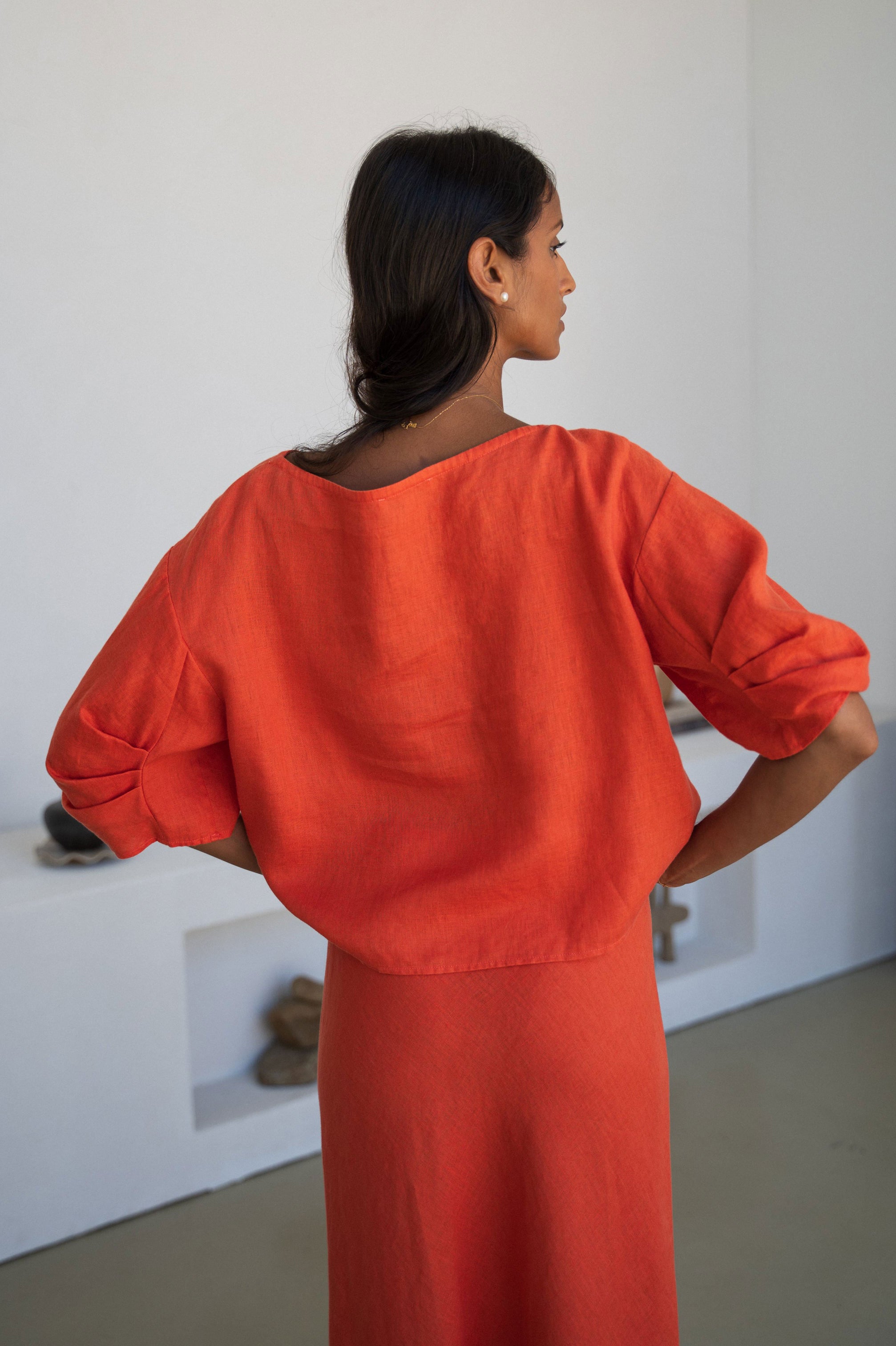 Lilly Pilly Leia Linen Top - Spritz