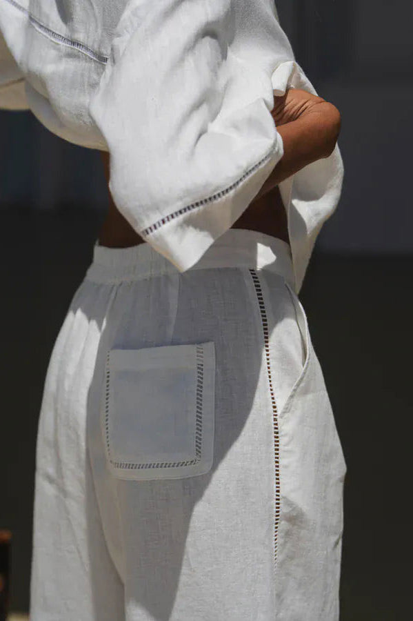Lilly Pilly Rika Linen Pants - Ivory