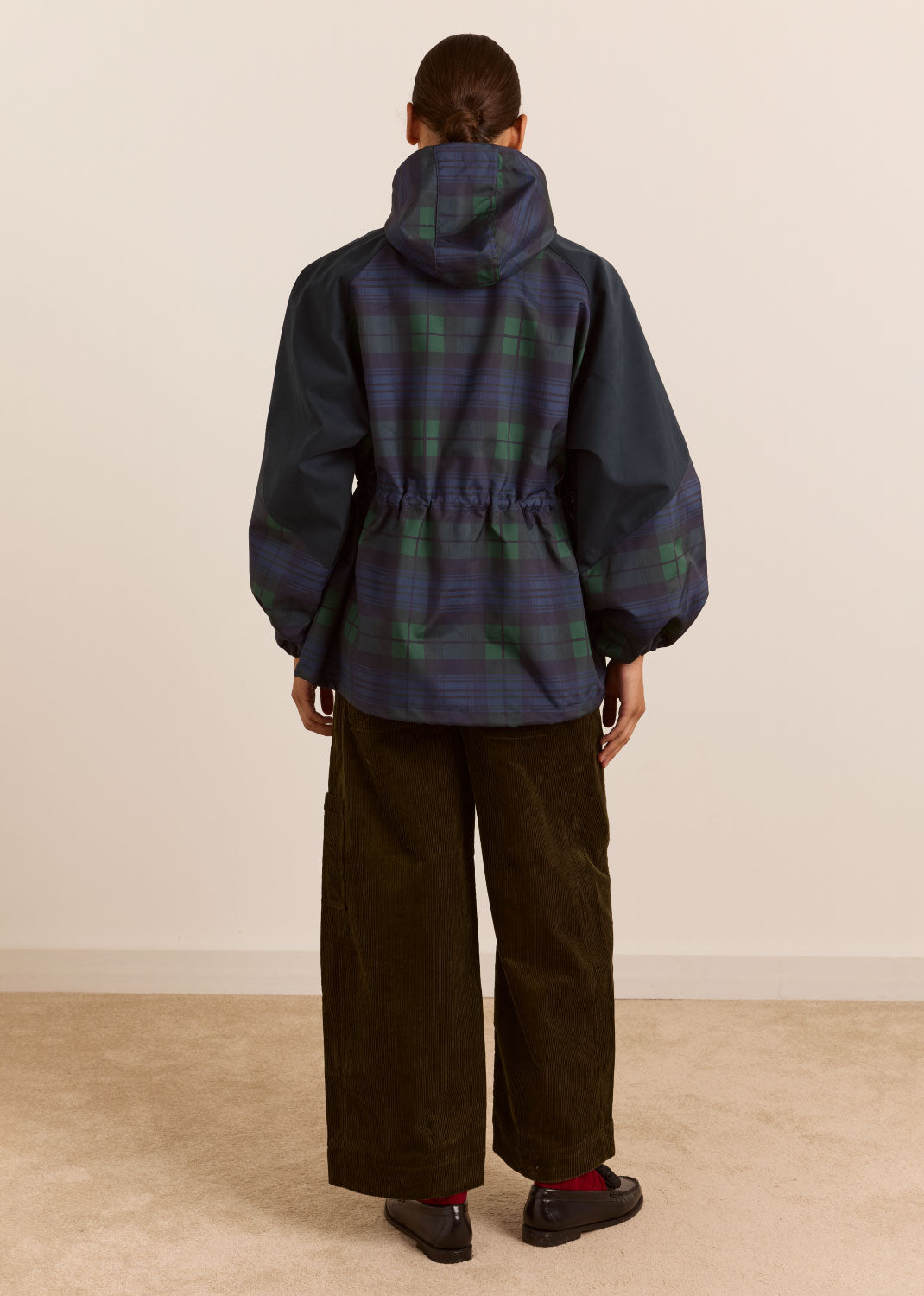 Damson Madder Liu Shower Proof Raincoat - Navy Check