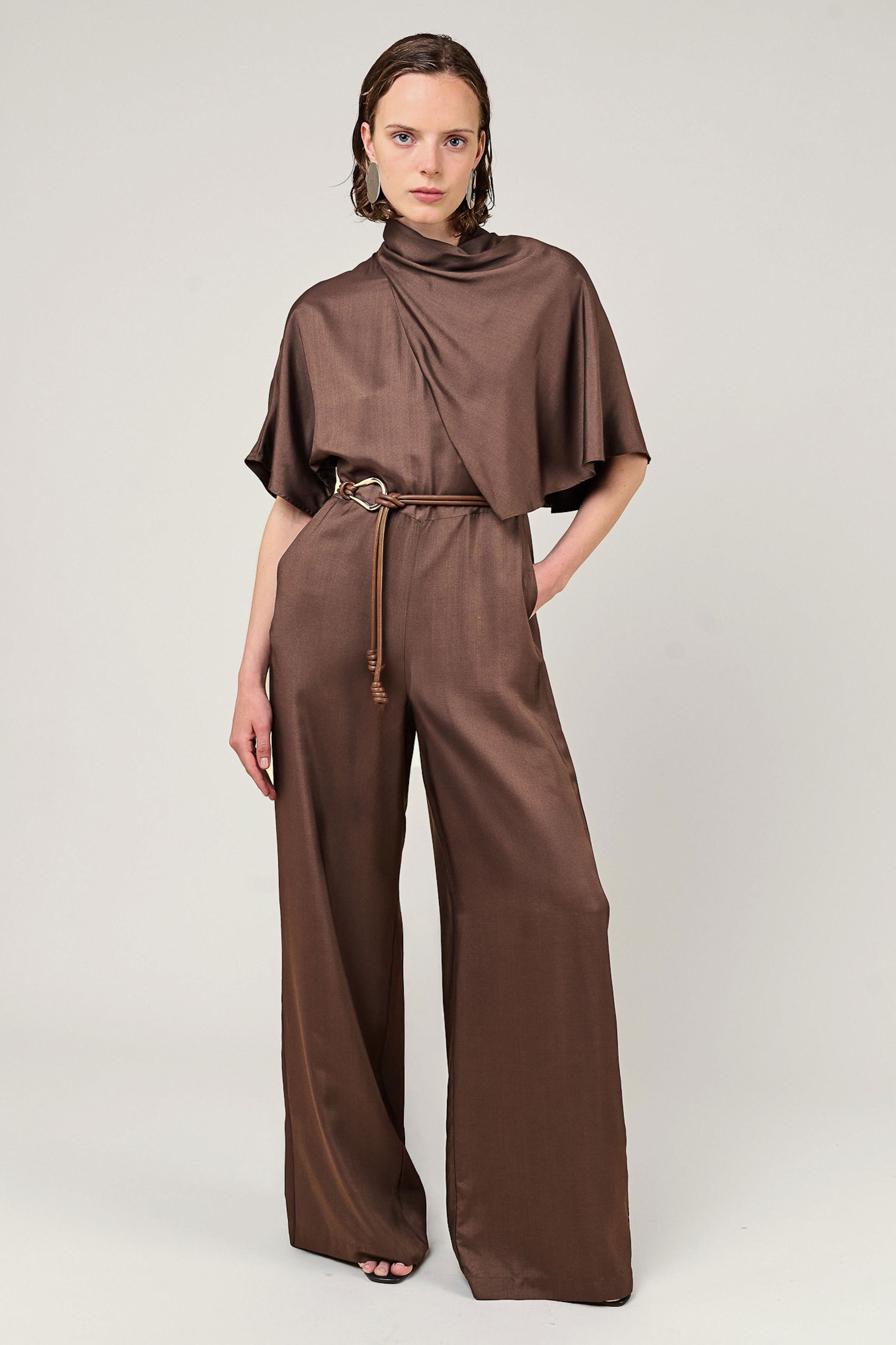 VI.VE.RE Lyn Organic Buckle Belt - Brown