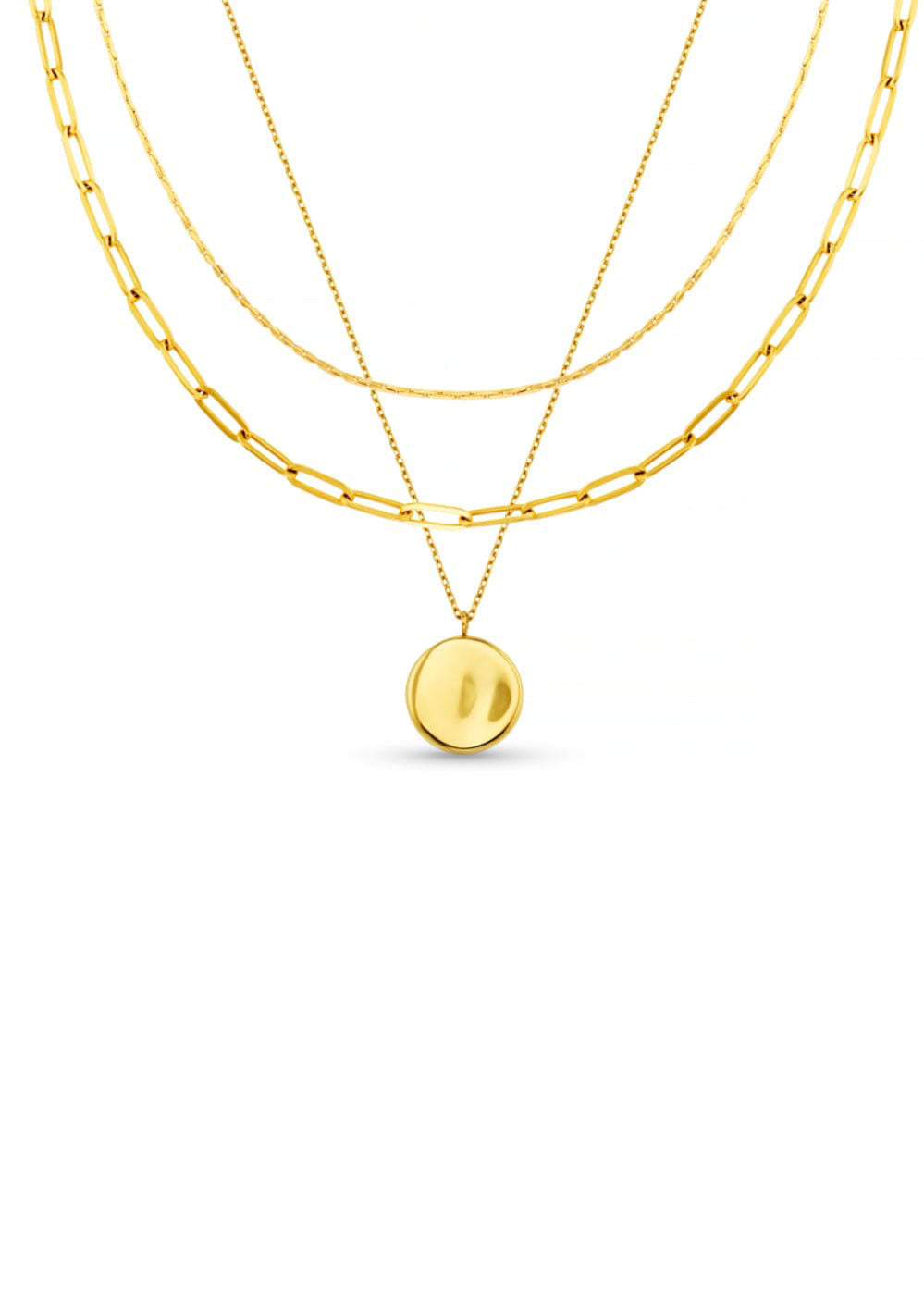 Orelia LUXE Coin Multi-Row Chain Necklace