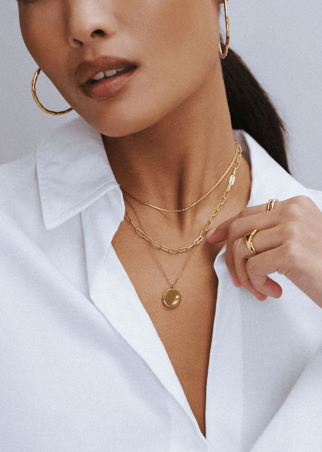 Orelia LUXE Coin Multi-Row Chain Necklace