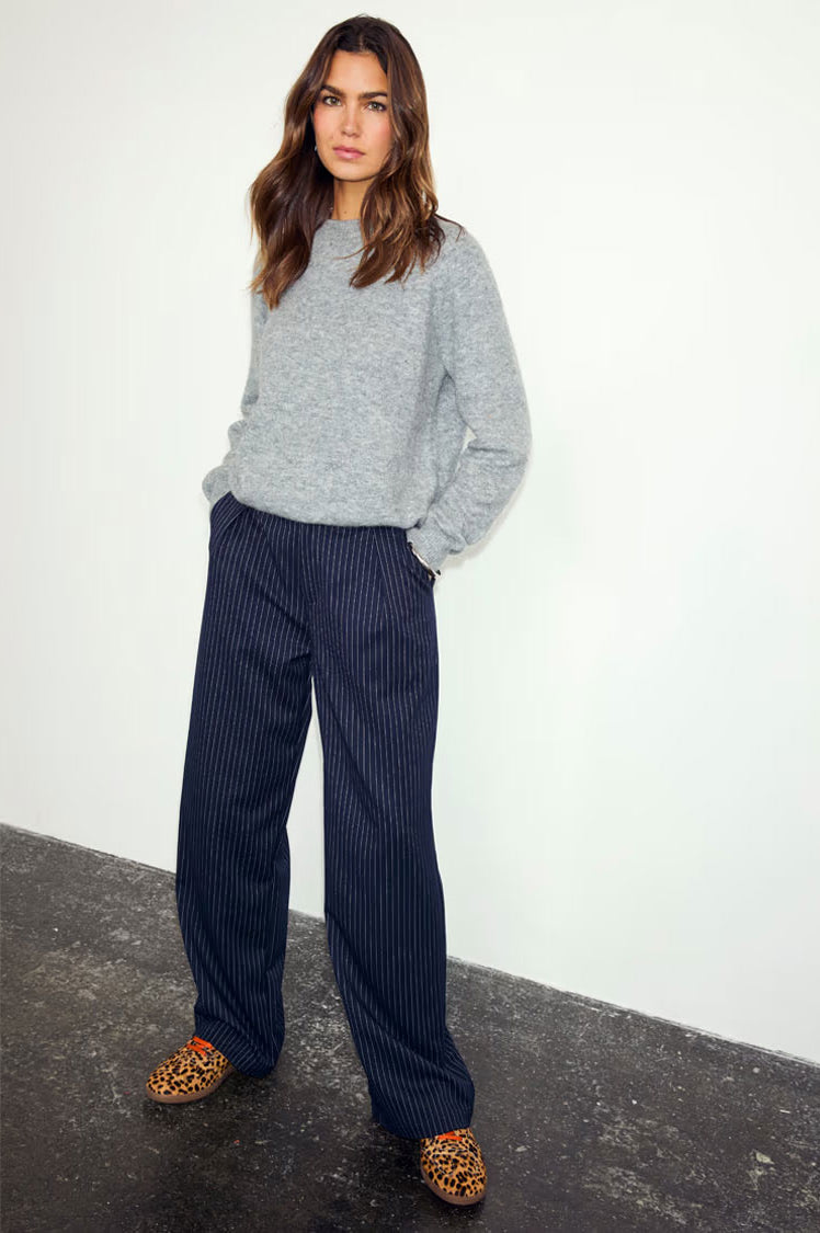 Never Fully Dressed Navy Pinstripe Arden Trousers