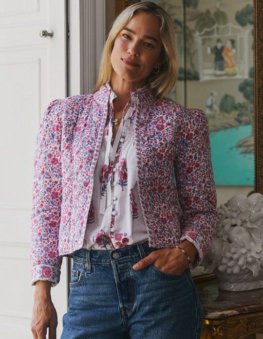 Pink City Prints - Frankie Jacket - Mulberry Ditsy