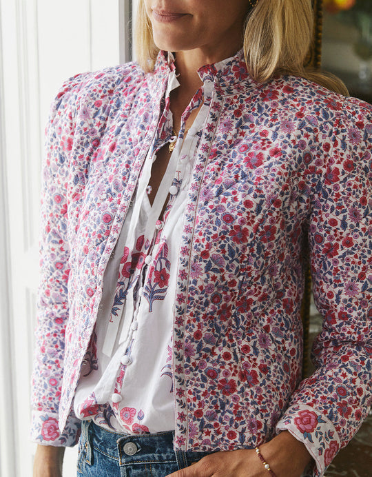 Pink City Prints - Frankie Jacket - Mulberry Ditsy