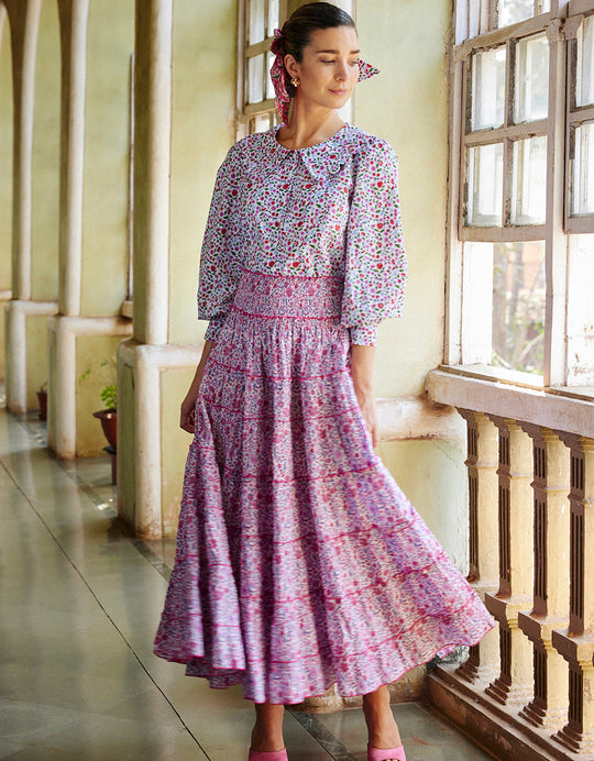 Pink City Prints - Rah Rah Skirt - Mulberry Ditsy
