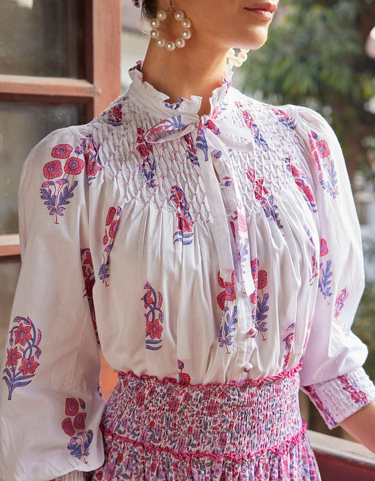Pink City Prints - Bea Blouse - Mulberry Magnolia