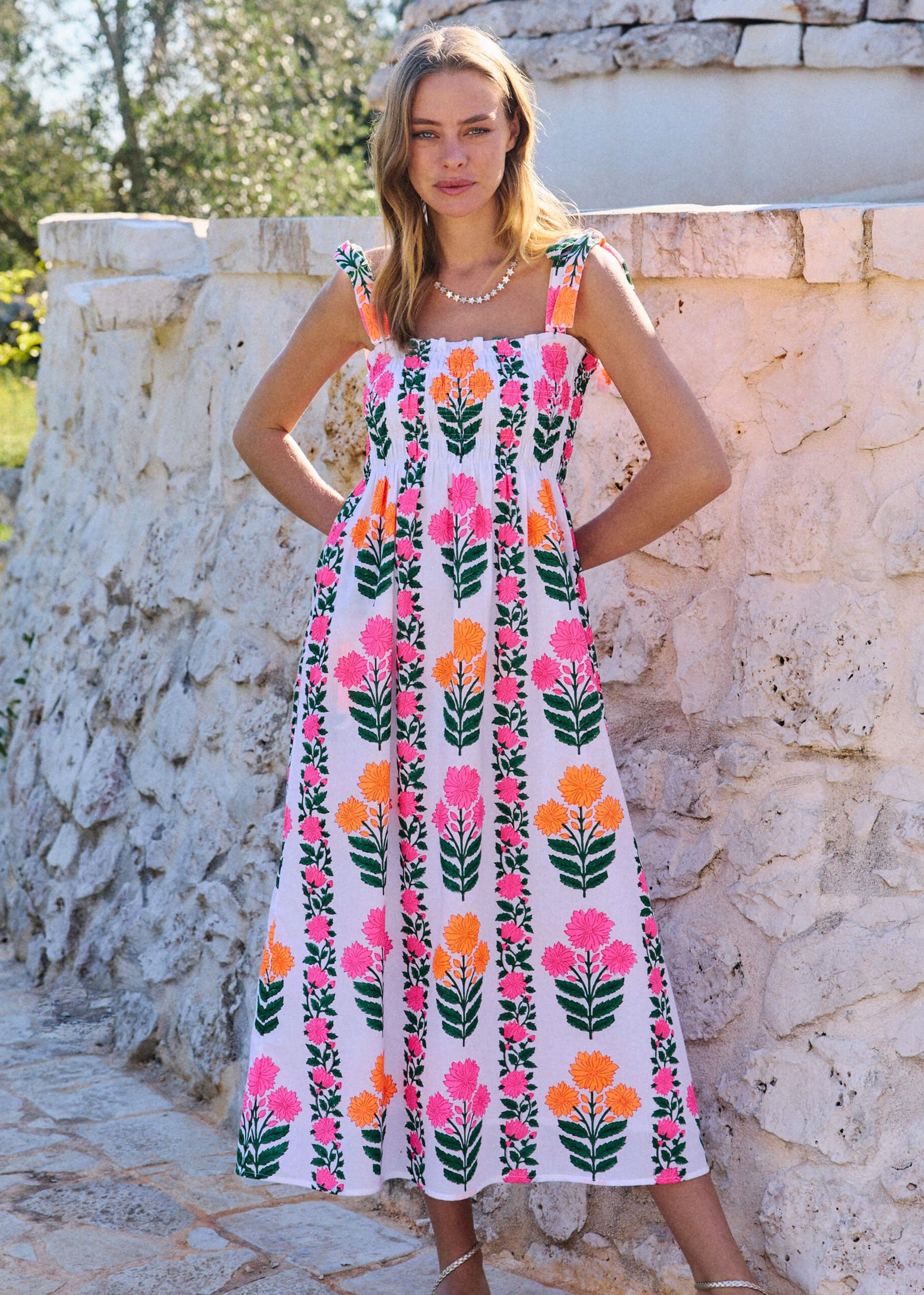 Pink City Prints Neon Border Martina Dress