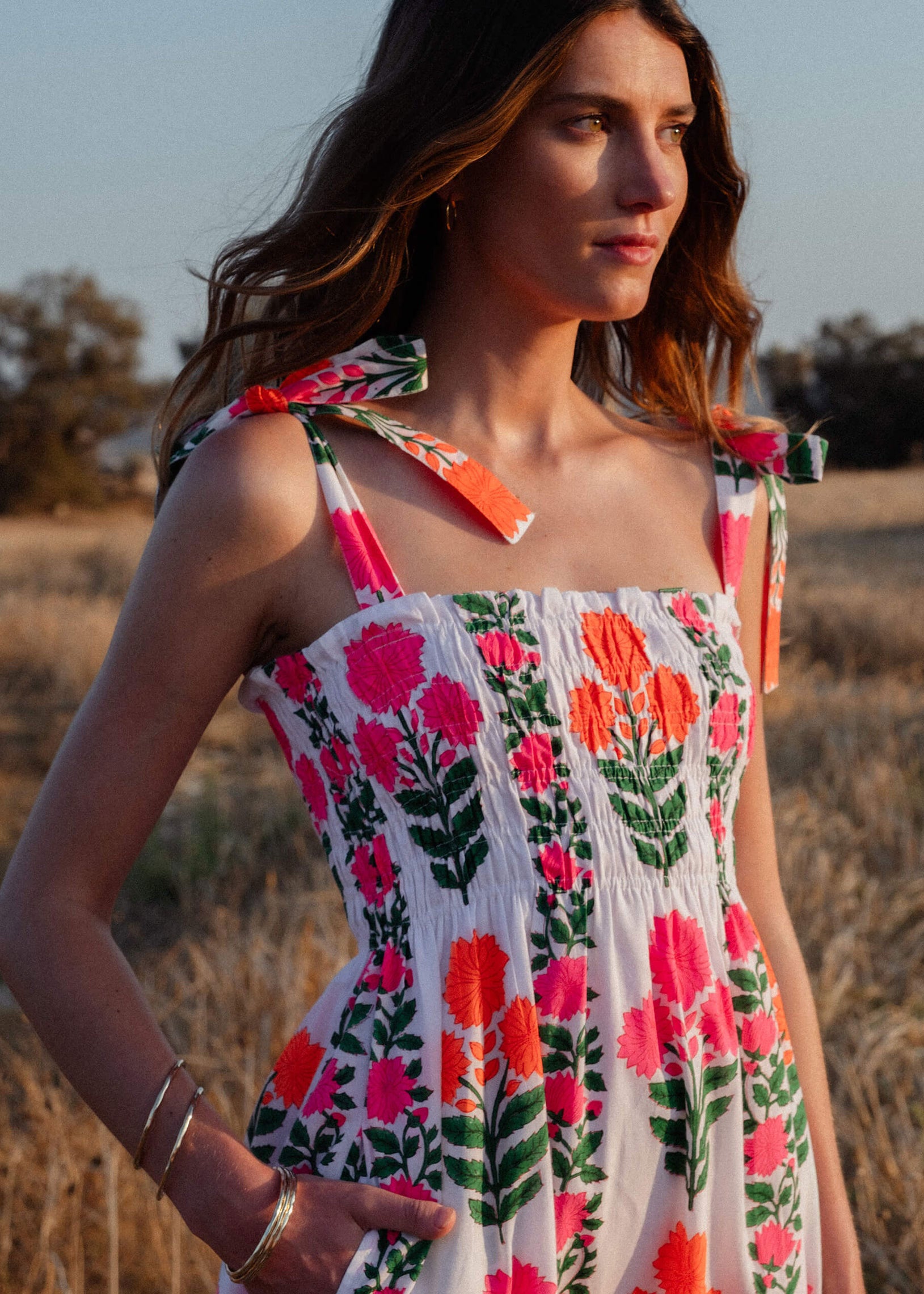 Pink City Prints Neon Border Martina Dress