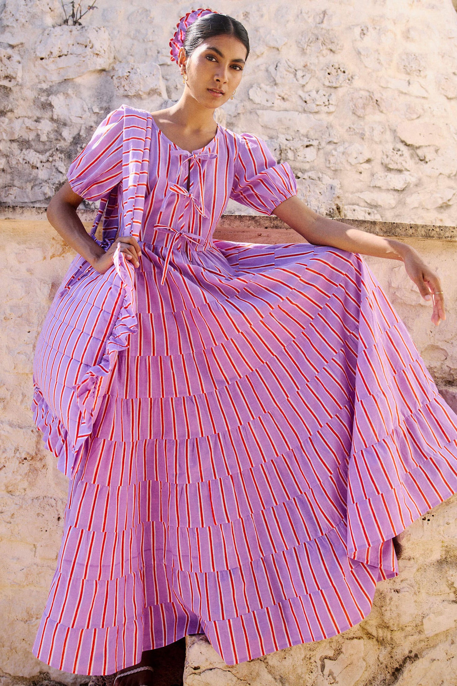 Pink City Prints Perfume Stripe Sydney Dress