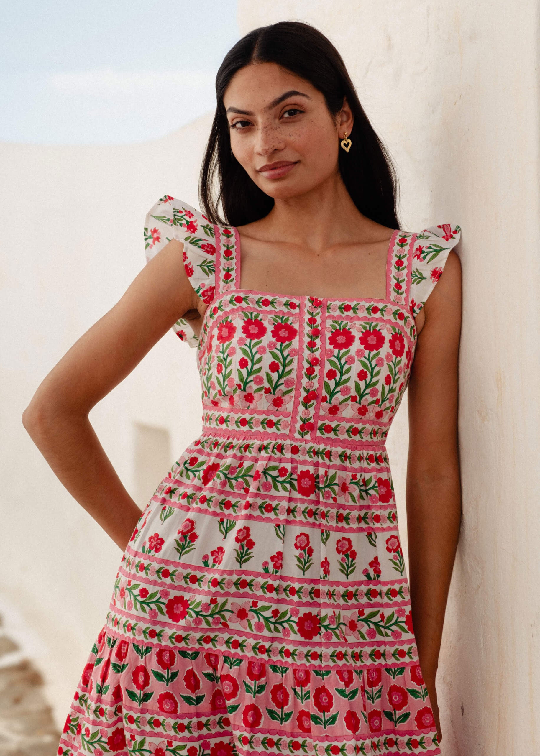Pink City Prints Rose Folk Lucia Dress