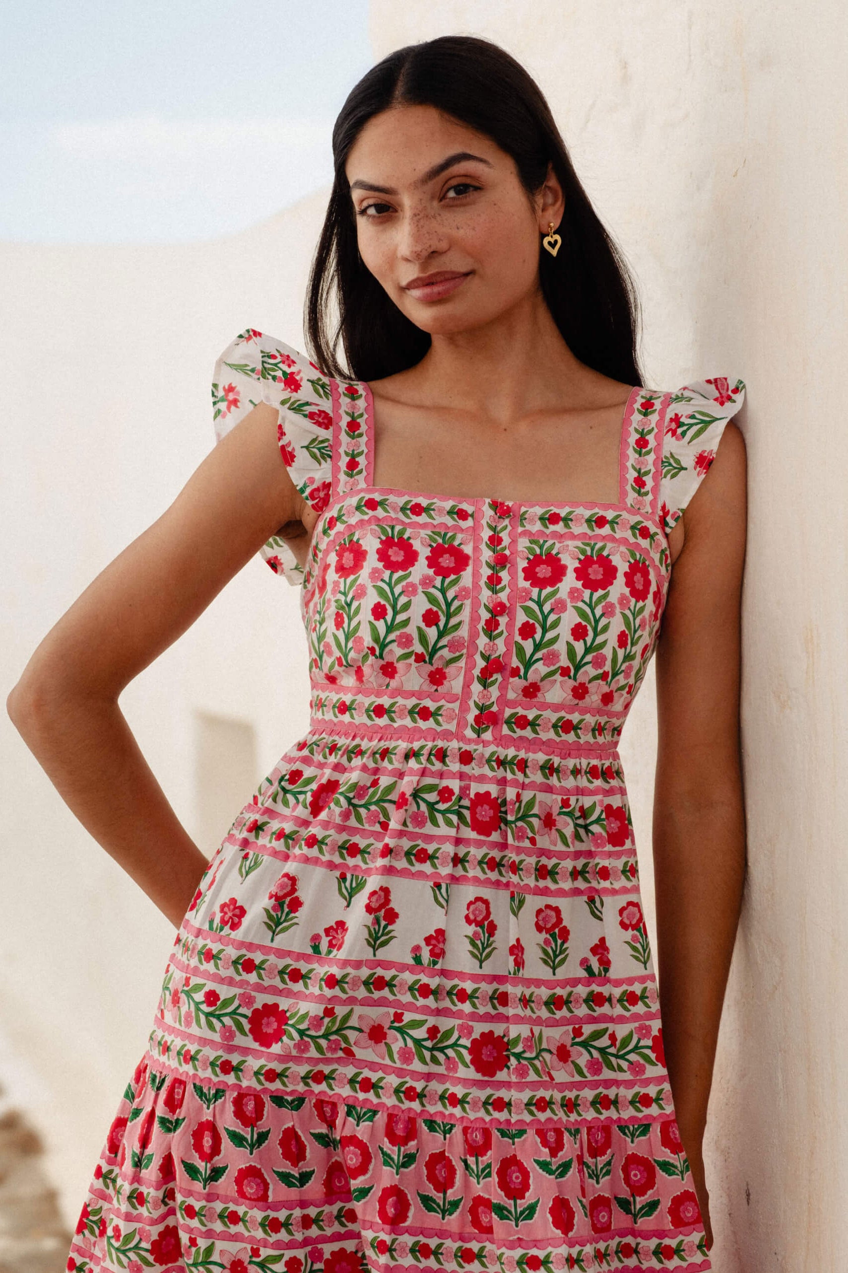 Pink City Prints Rose Folk Lucia Dress