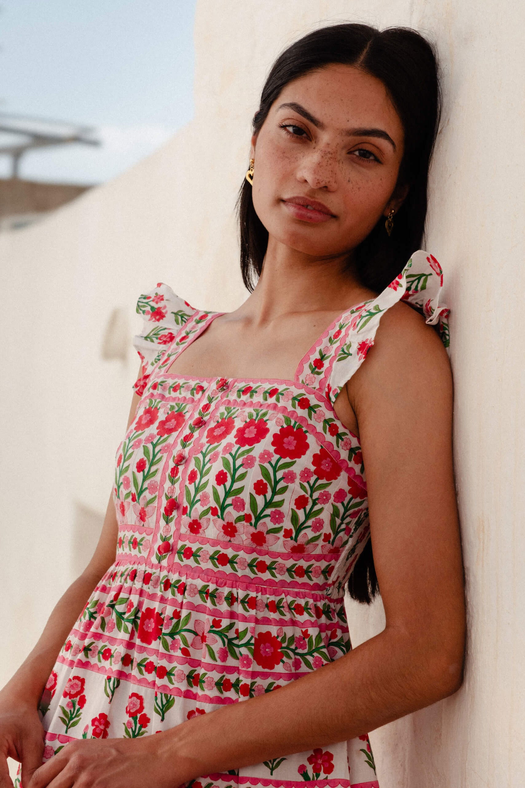 Pink City Prints Rose Folk Lucia Dress