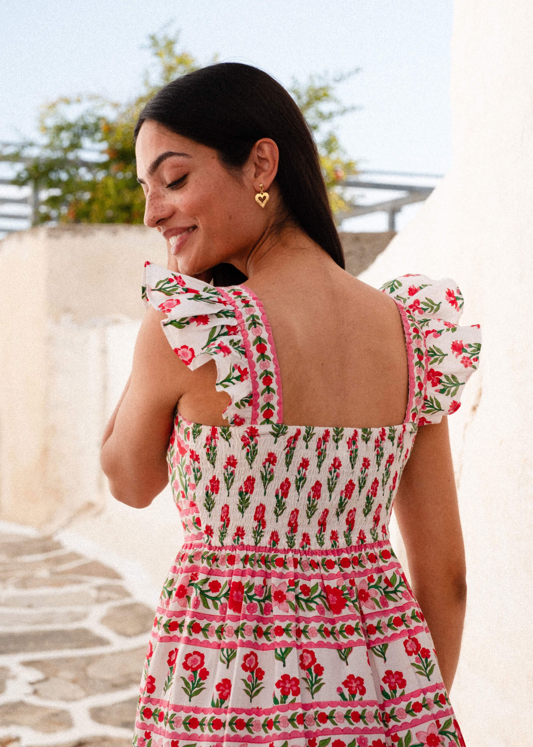 Pink City Prints Rose Folk Lucia Dress