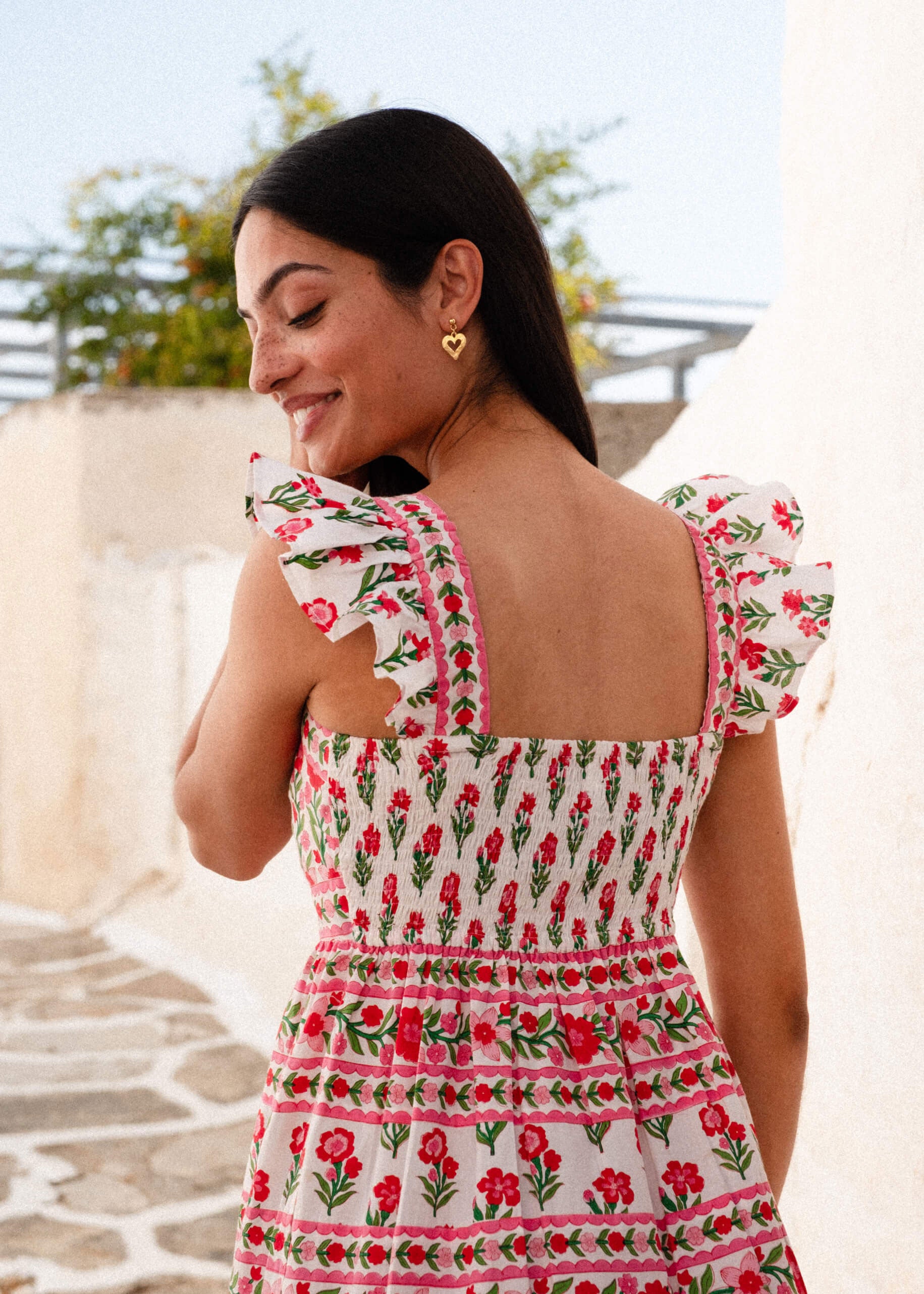 Pink City Prints Rose Folk Lucia Dress