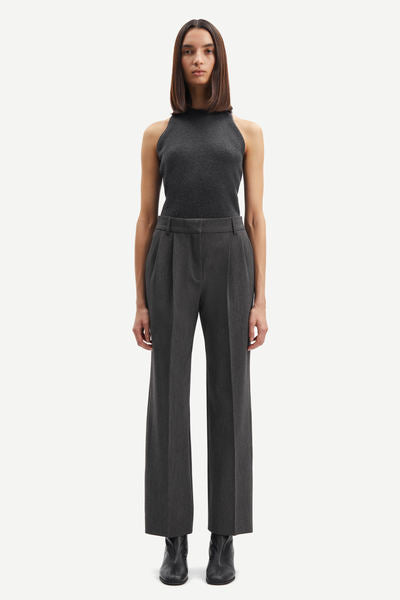 Samsøe Samsøe - Haveny Trousers - Dark Grey Mel