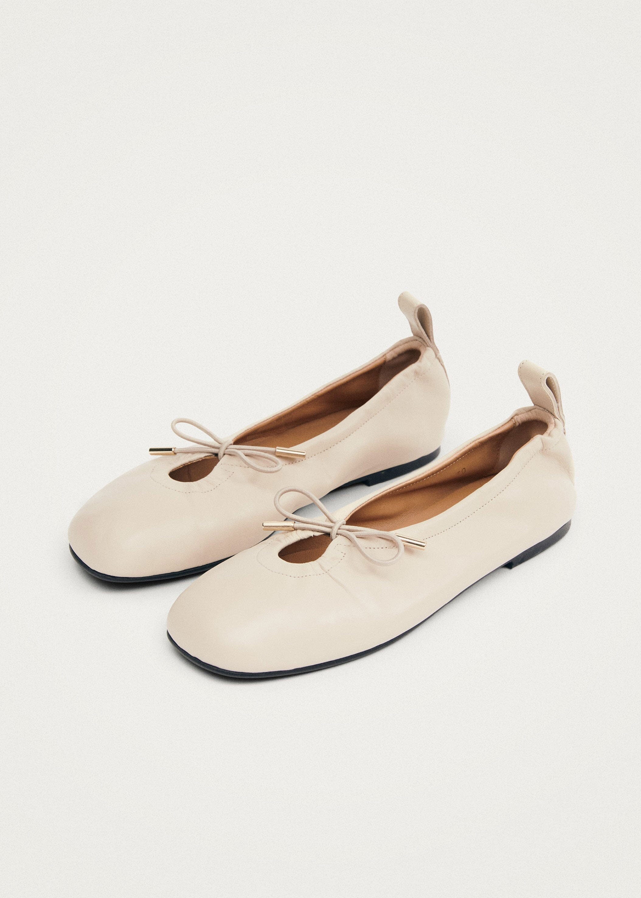 Alohas Rosalind Leather Ballet Flats - Cream