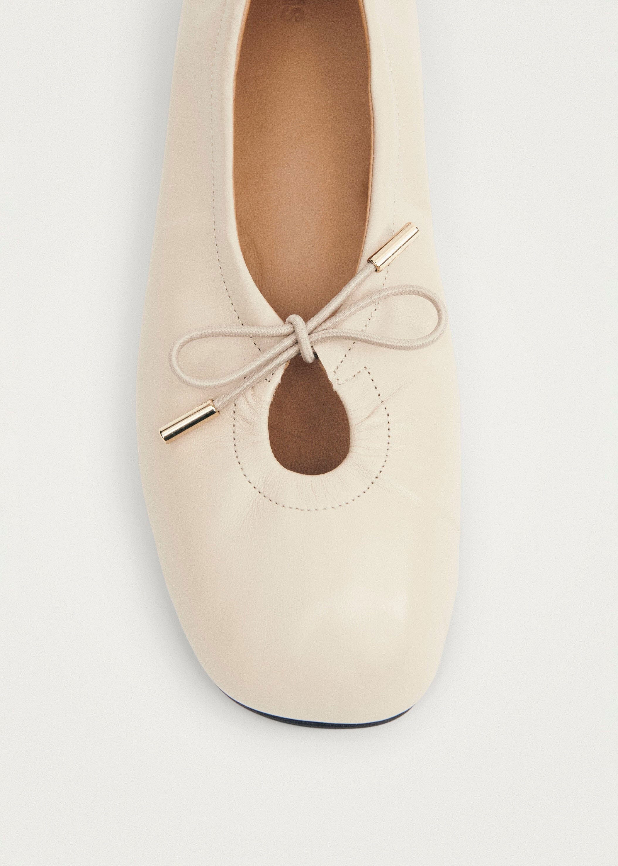 Alohas Rosalind Leather Ballet Flats - Cream