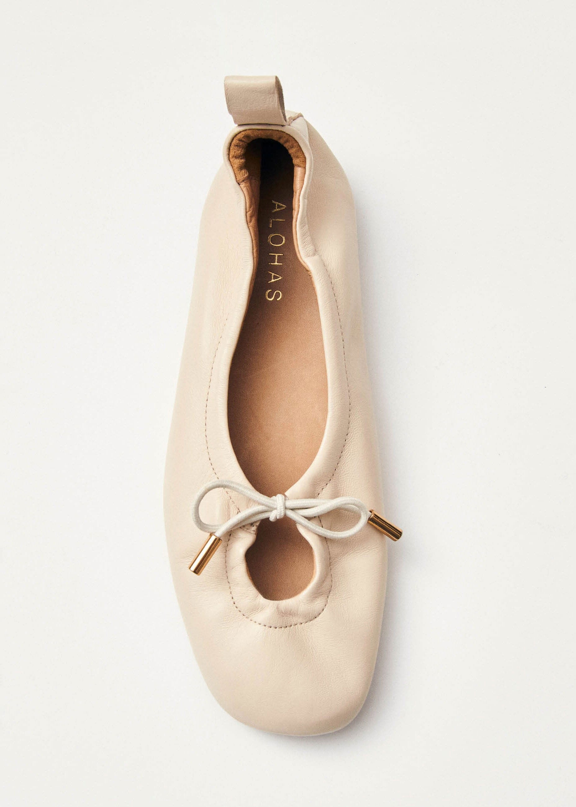 Alohas Rosalind Leather Ballet Flats - Cream