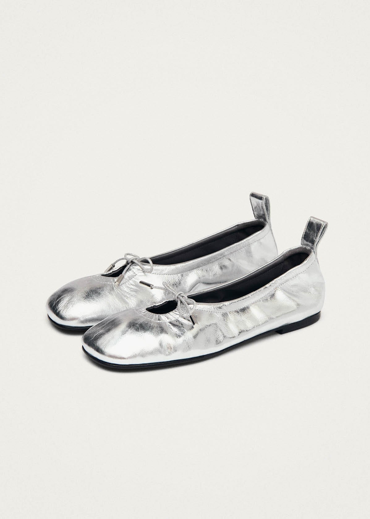 Alohas Rosalind Leather Ballet Flats - Silver
