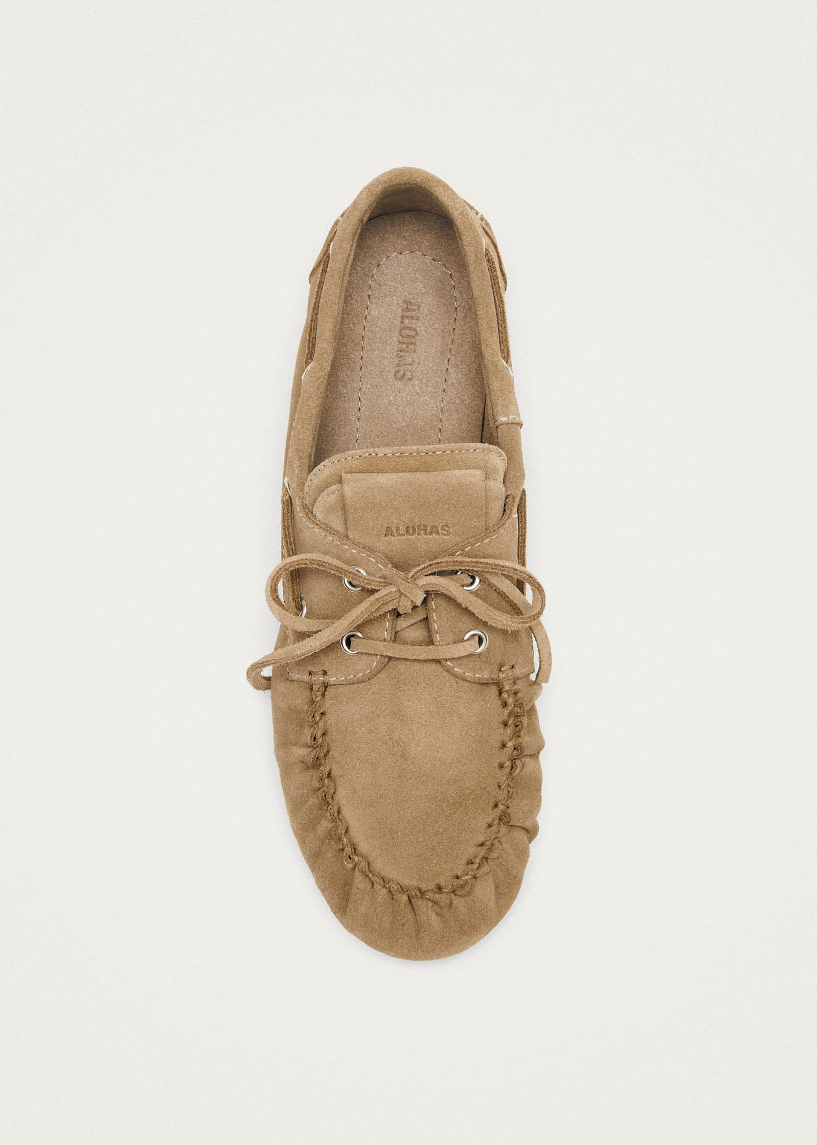 Alohas Rowan Suede Leather Loafers - Beige