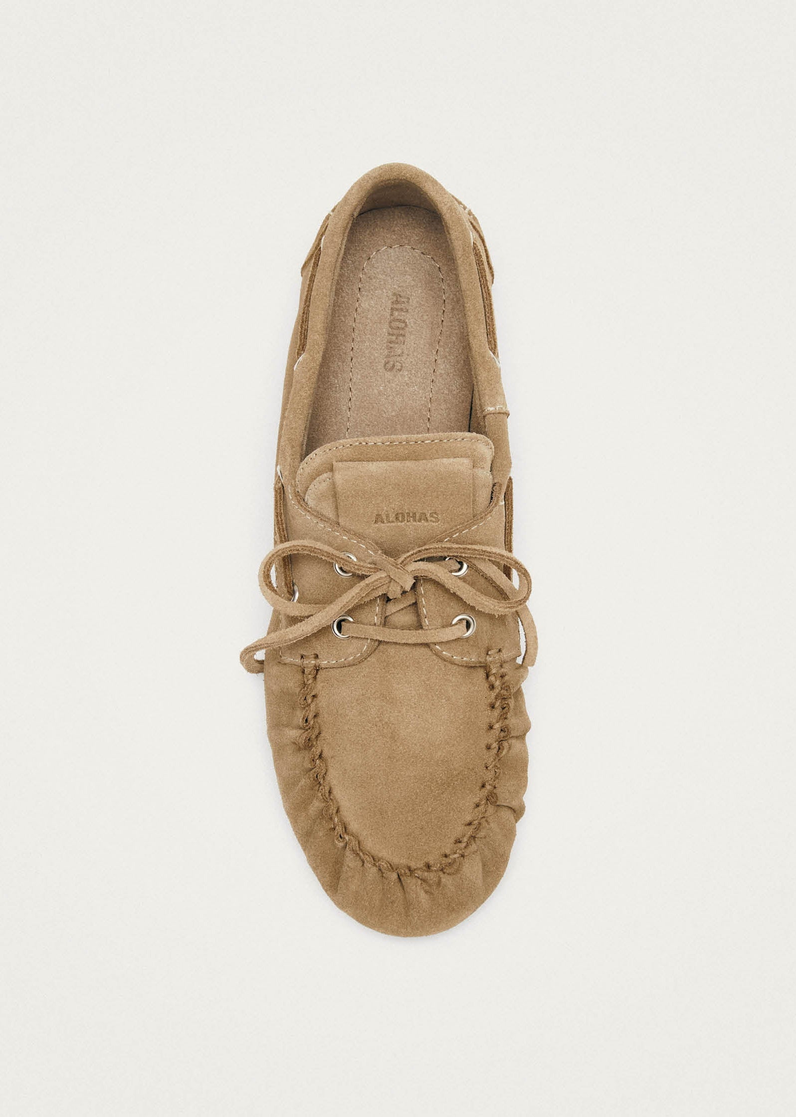 Alohas Rowan Suede Leather Loafers - Beige