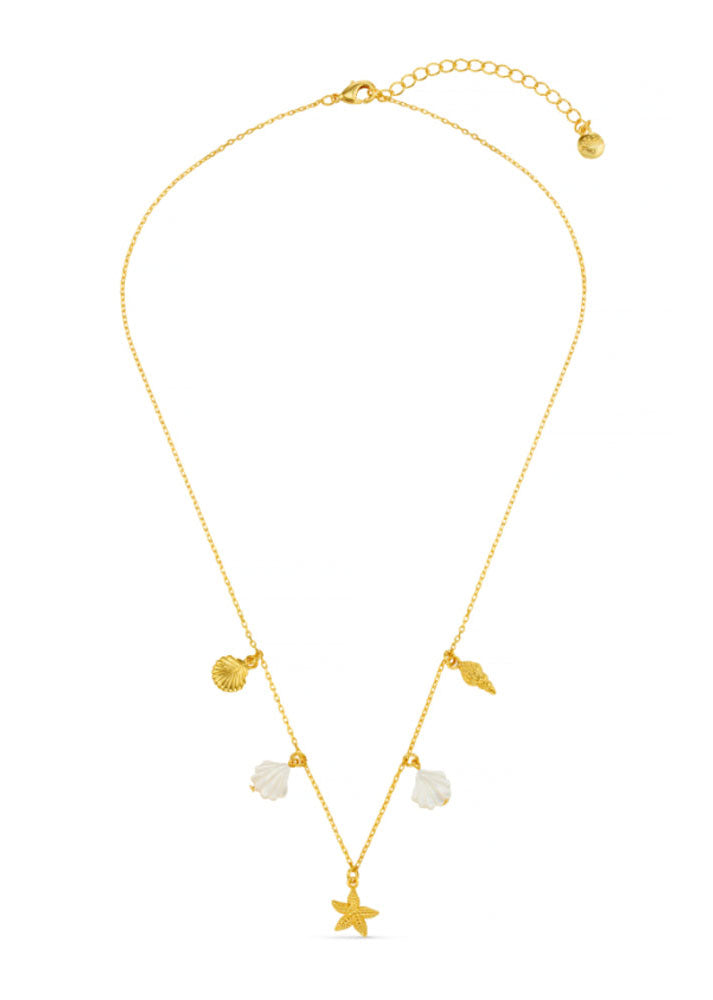 Orelia Mixed Shell & Starfish Charm Necklace