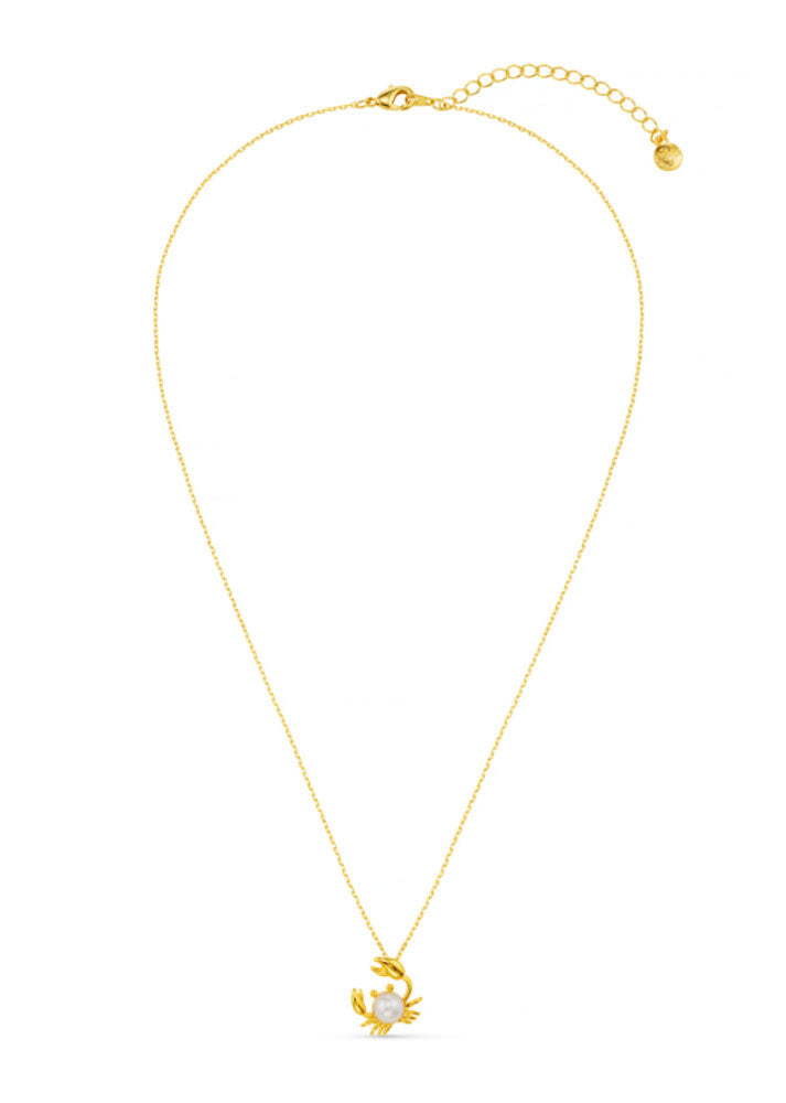 Orelia Pearl Crab Charm Necklace