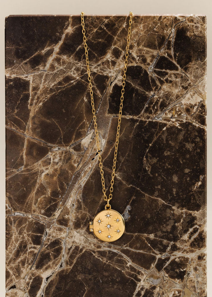 Orelia LUXE Starburst Locket Necklace
