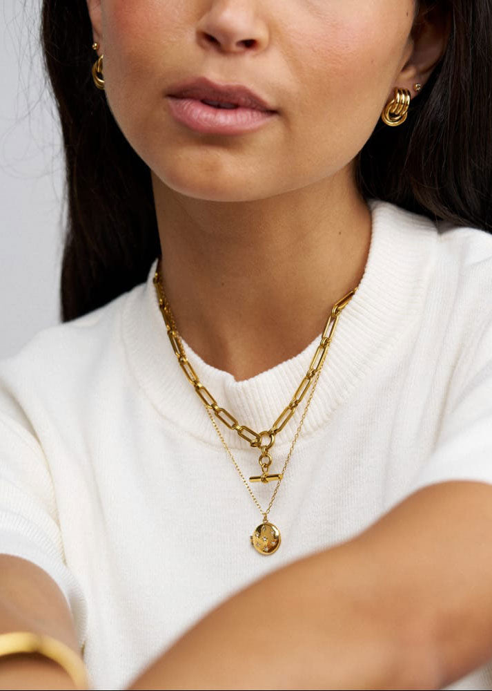 Orelia LUXE Starburst Locket Necklace