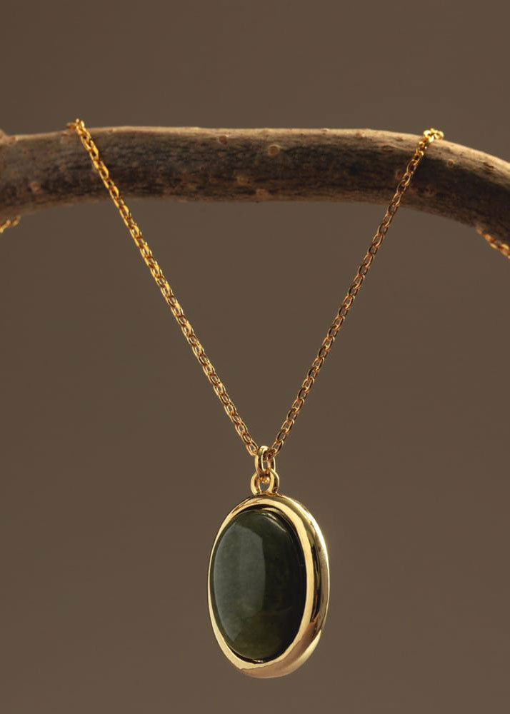 Orelia Semi-Precious Green Jade Necklace