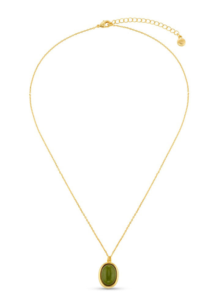 Orelia Semi-Precious Green Jade Necklace