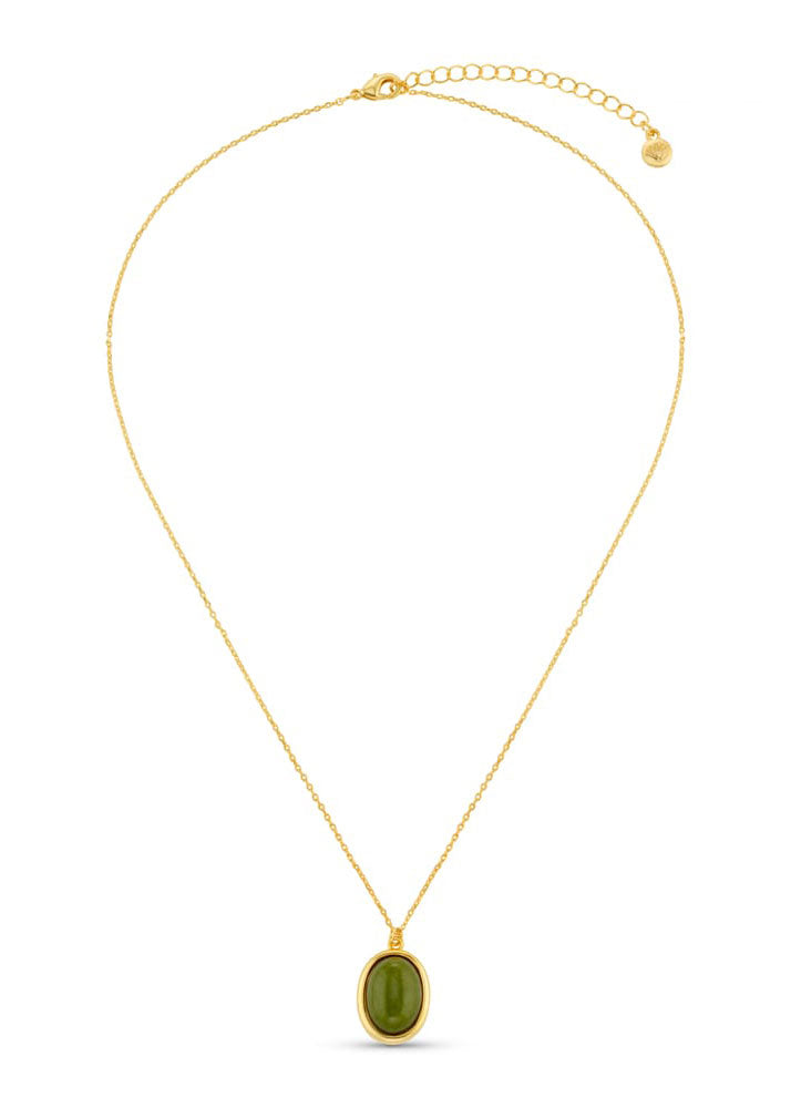 Orelia Semi-Precious Green Jade Necklace