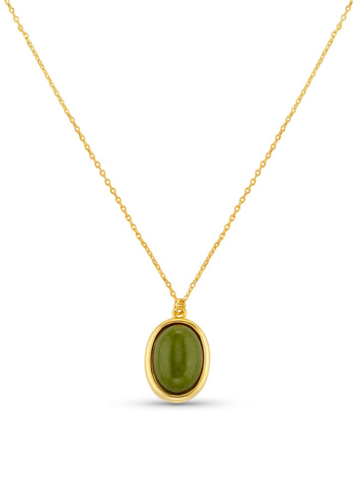 Orelia Semi-Precious Green Jade Necklace