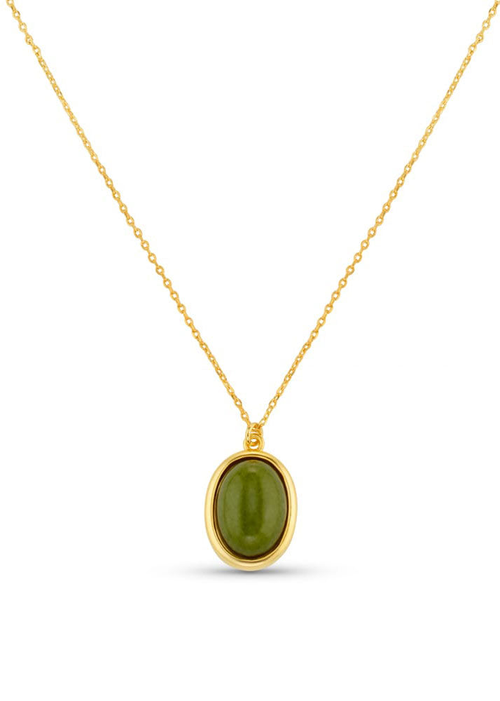 Orelia Semi-Precious Green Jade Necklace