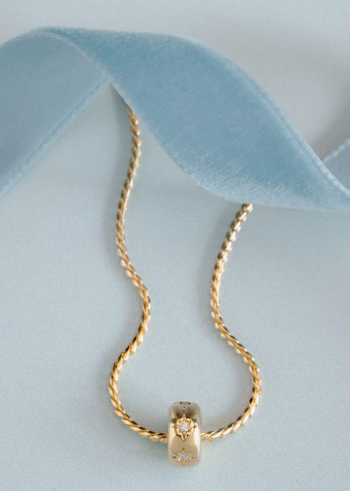 Orelia Starburst Thread Through Necklace - Gold