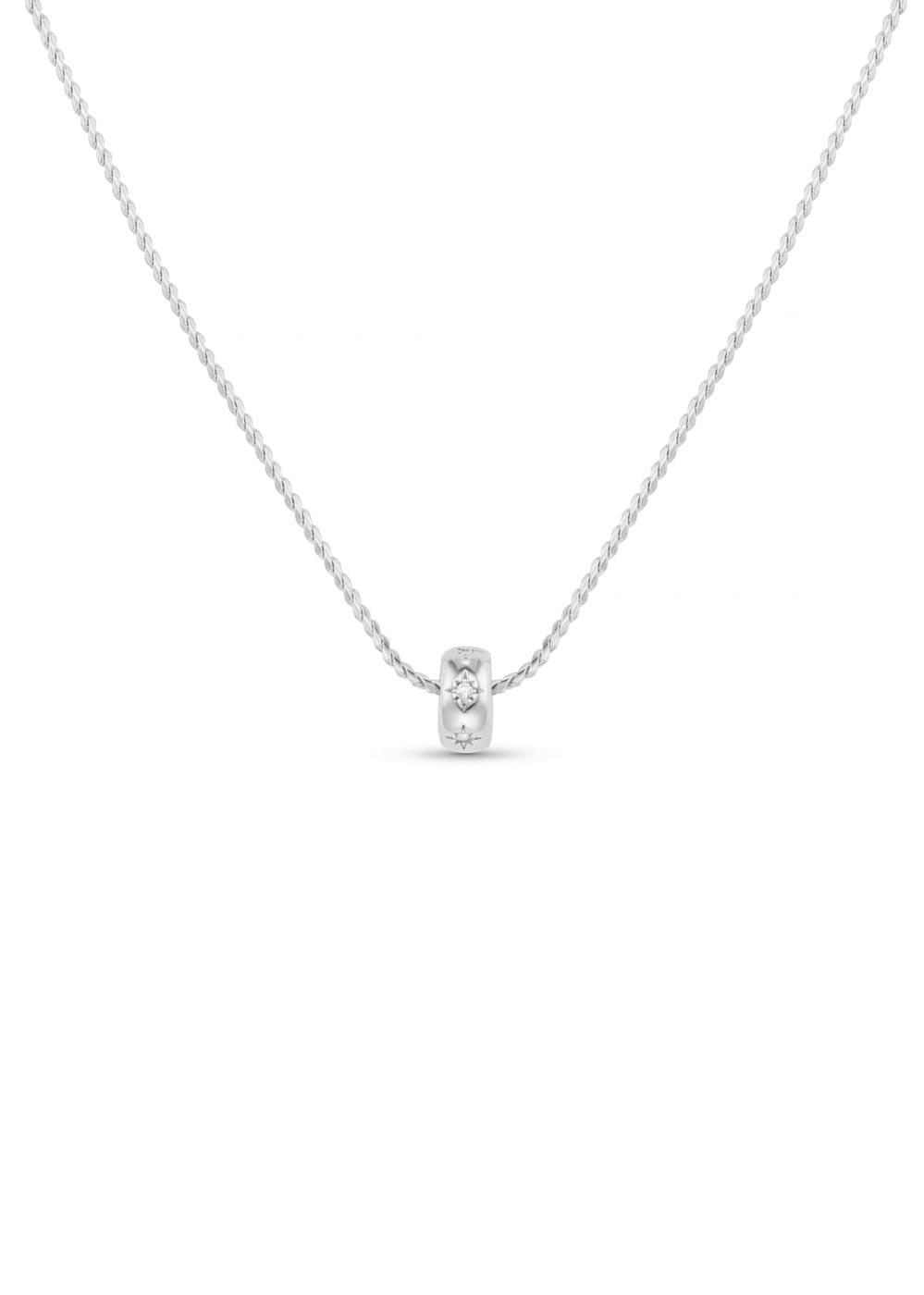 Orelia Starburst Thread Through Necklace - Silver