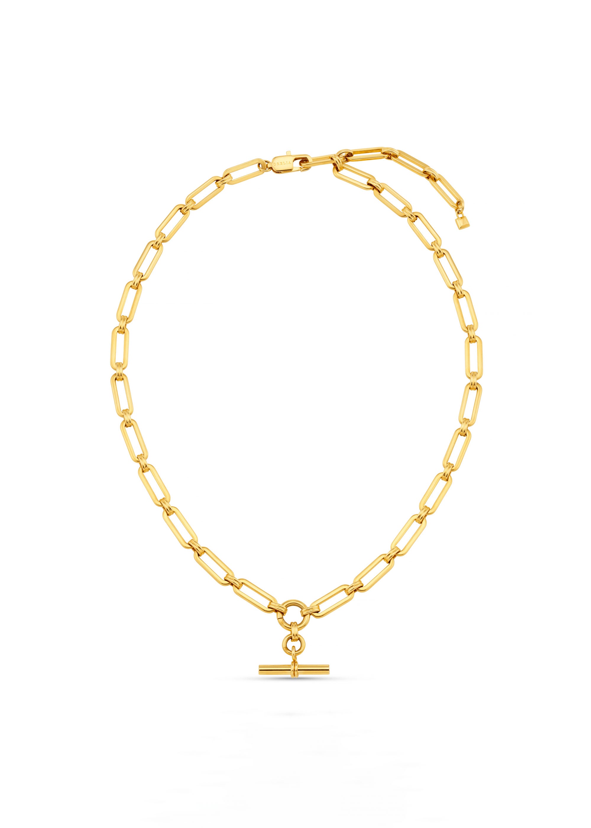 Orelia LUXE Linear Link T-Bar Necklace - Gold