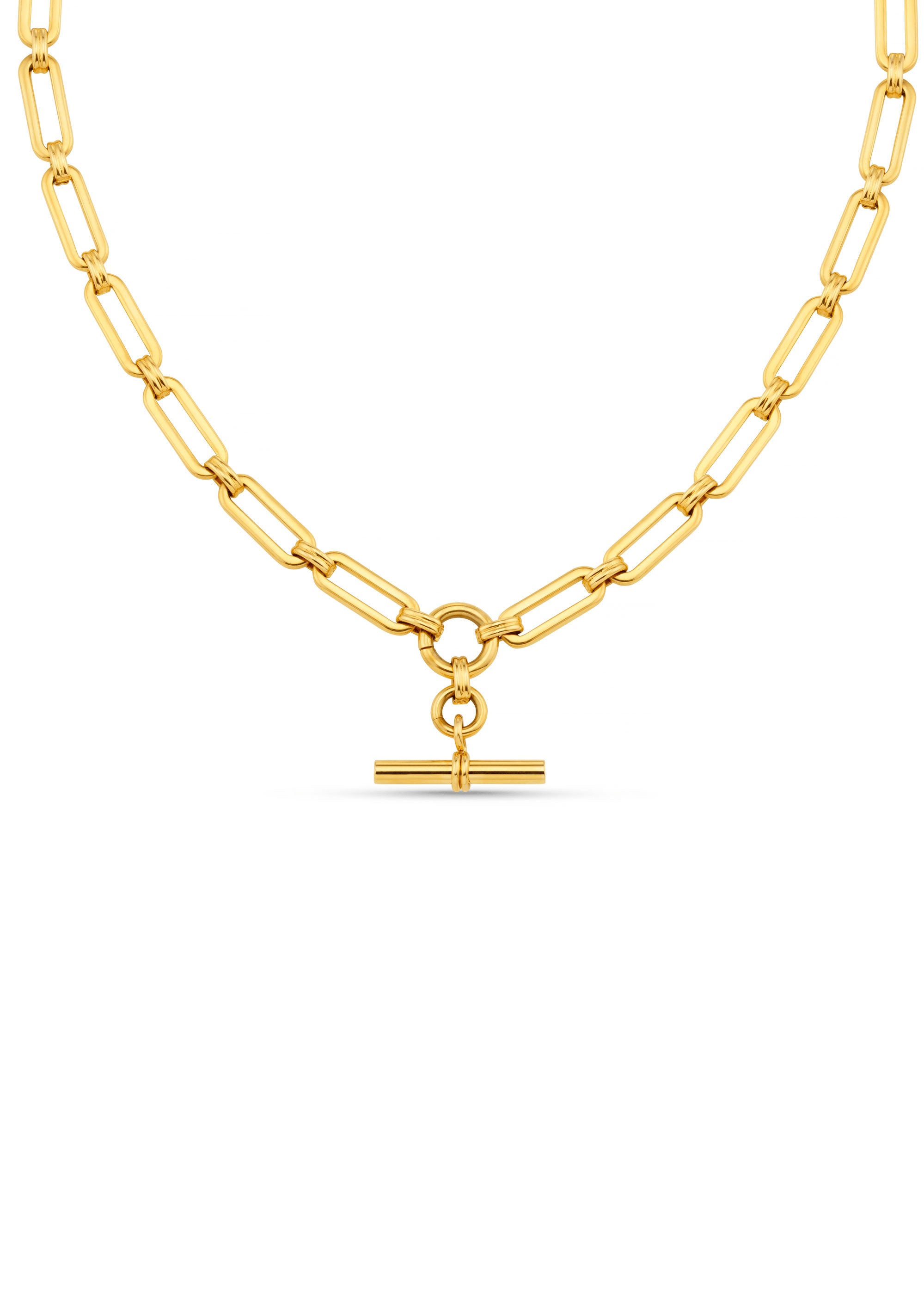 Orelia LUXE Linear Link T-Bar Necklace - Gold