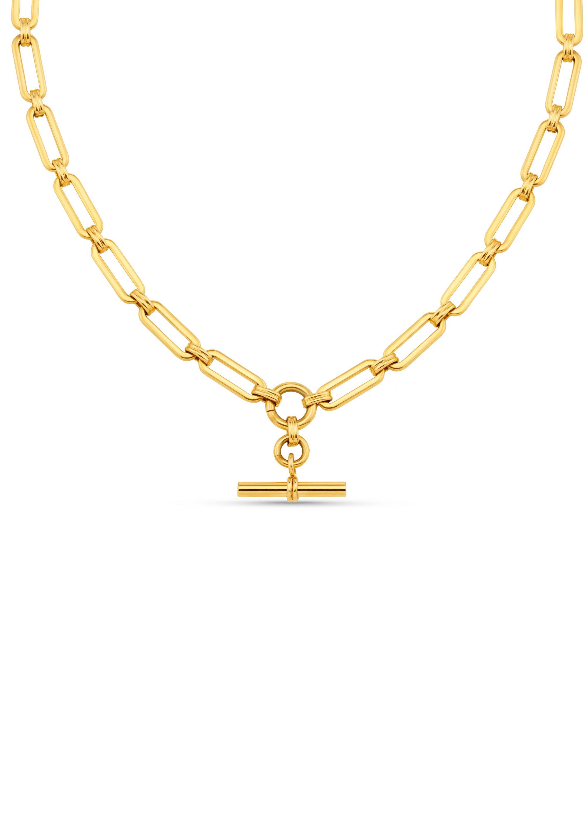 Orelia LUXE Linear Link T-Bar Necklace - Gold